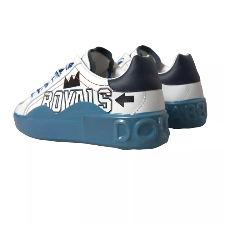 Dolce &amp; Gabbana Blue White Printed Portofino Melt Sneakers by Dolce &amp; Gabbana outlet now on sale