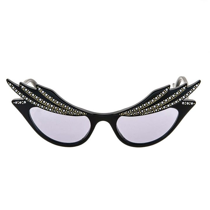 Gucci Cat Eye Full Rim, with a Black frame and Violet lens.