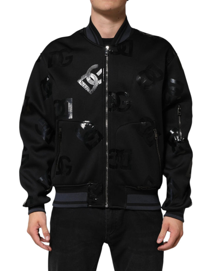 Dolce &amp; Gabbana Black Wool Logo DG Mania Men Bomber Jacket by Dolce &amp; Gabbana outlet now on sale