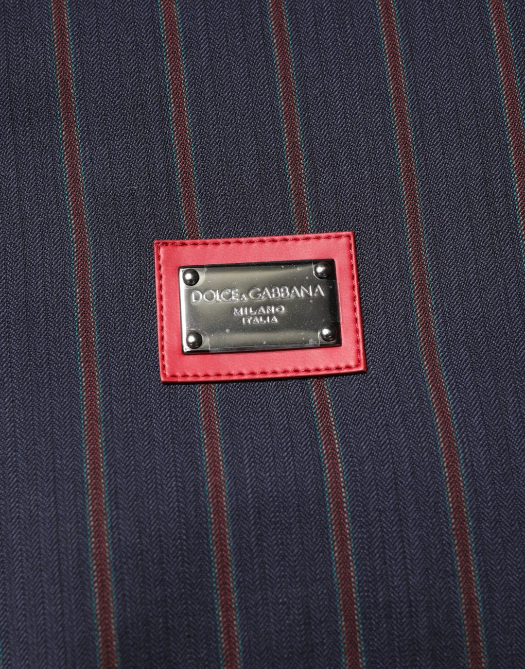 Dolce &amp; Gabbana Blue Red Striped Logo Plaque Full Zip Jacket by Dolce &amp; Gabbana outlet now on sale