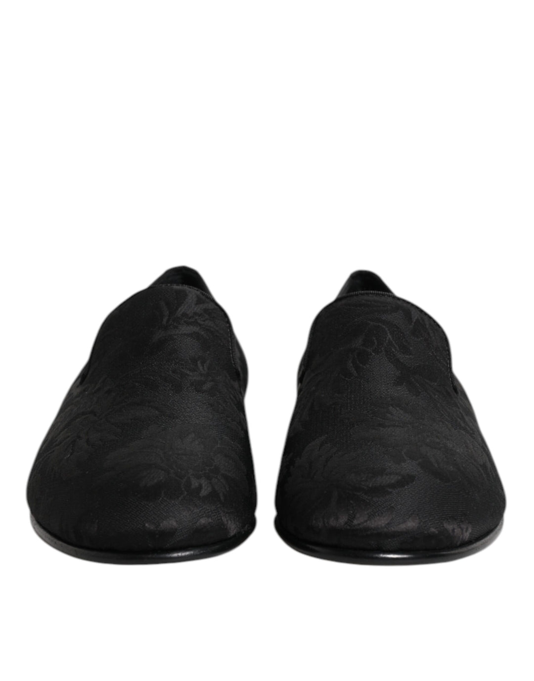 Dolce & Gabbana Black Floral Brocade Loafers Men Dress Shoes by Dolce & Gabbana outlet now on sale