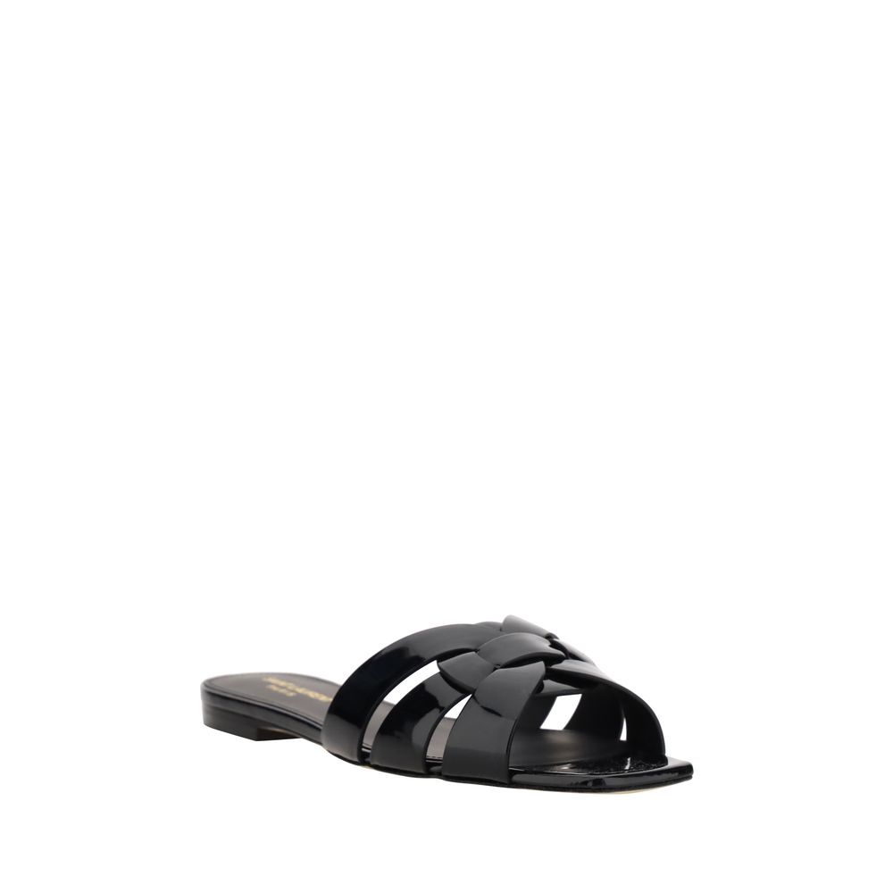 SAINT LAURENT TRIBUTE サンダル SAINT LAURENT Tribute woven leather slides | NET-A-PORTER