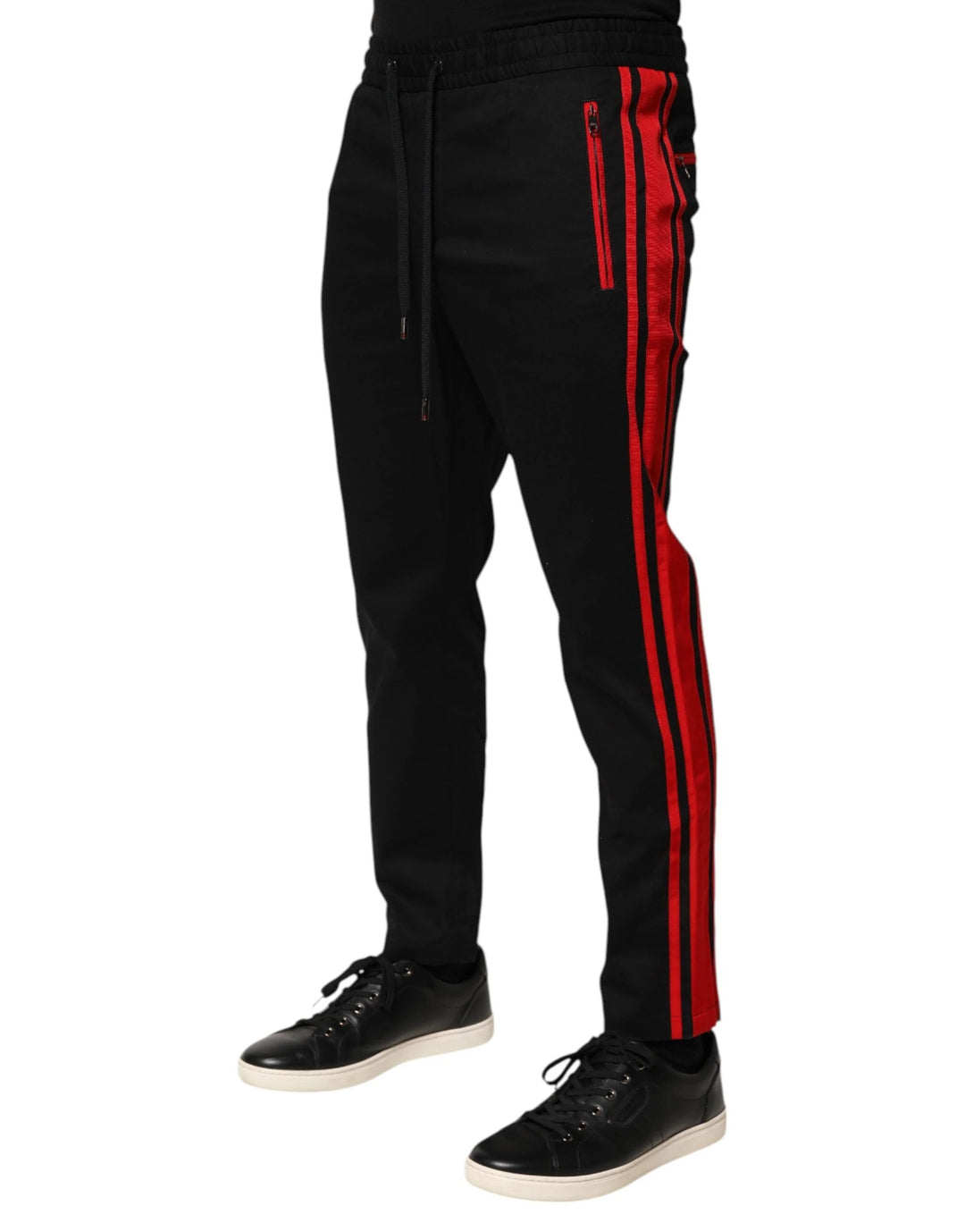 Dolce &amp; Gabbana Red Stripe Cotton Logo Jogger Sweatpants Pants by Dolce &amp; Gabbana outlet now on sale