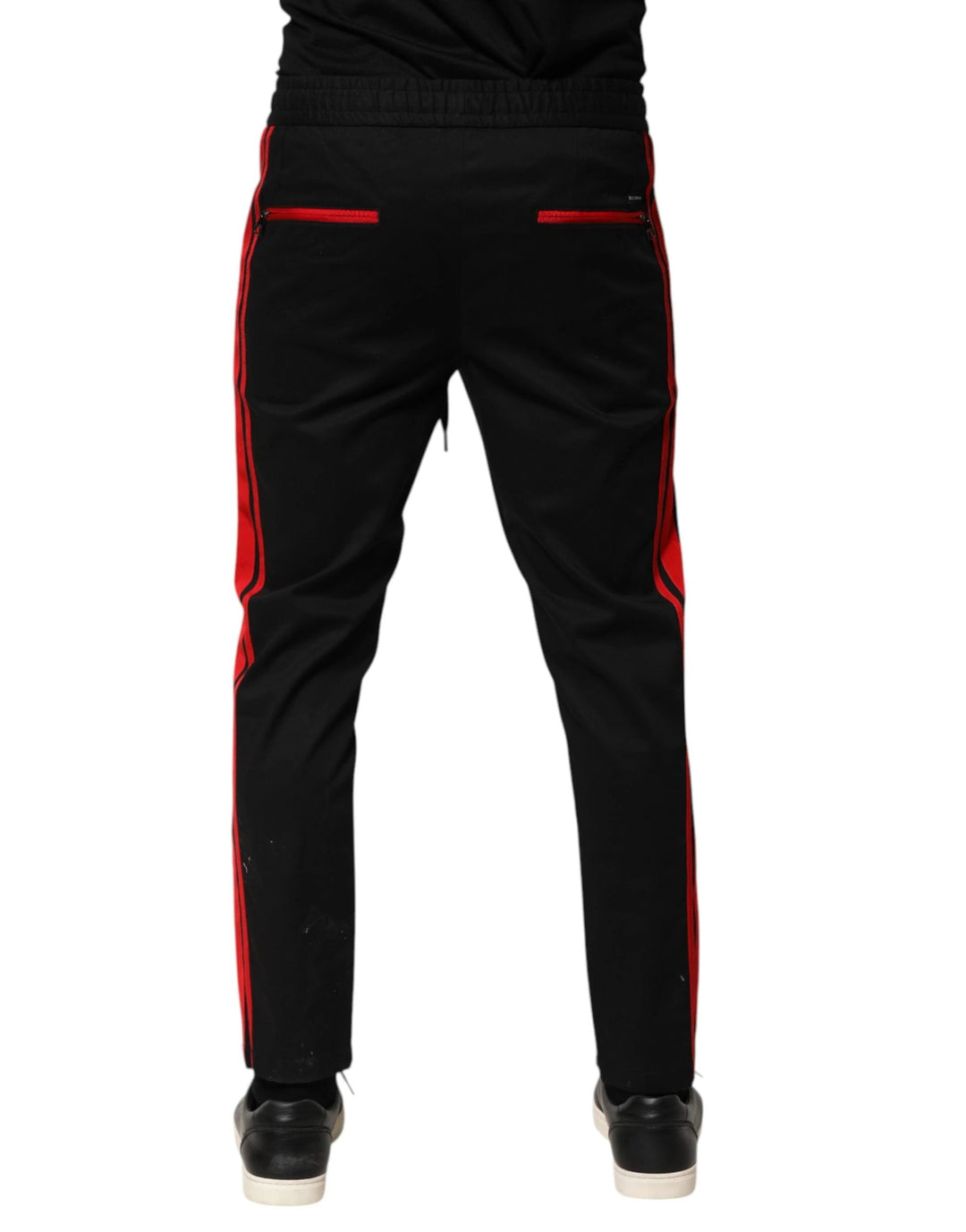 Dolce &amp; Gabbana Red Stripe Cotton Logo Jogger Sweatpants Pants by Dolce &amp; Gabbana outlet now on sale