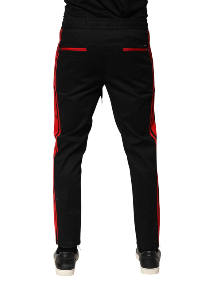 Dolce &amp; Gabbana Red Stripe Cotton Logo Jogger Sweatpants Pants by Dolce &amp; Gabbana outlet now on sale