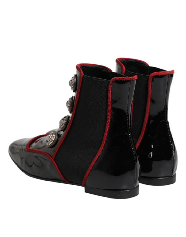 Dolce &amp; Gabbana Black Jackie Buttoned Chelsea Boots Shoes by Dolce &amp; Gabbana outlet now on sale