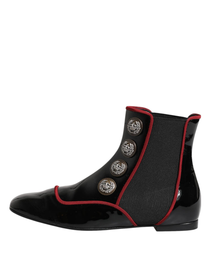 Dolce &amp; Gabbana Black Jackie Buttoned Chelsea Boots Shoes by Dolce &amp; Gabbana outlet now on sale