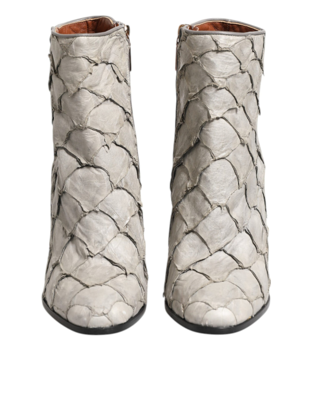 Dolce &amp; Gabbana Sample Sale Dolce &amp; Gabbana Off White Leather Heels Ankle Boots Shoes - | Designer outlet