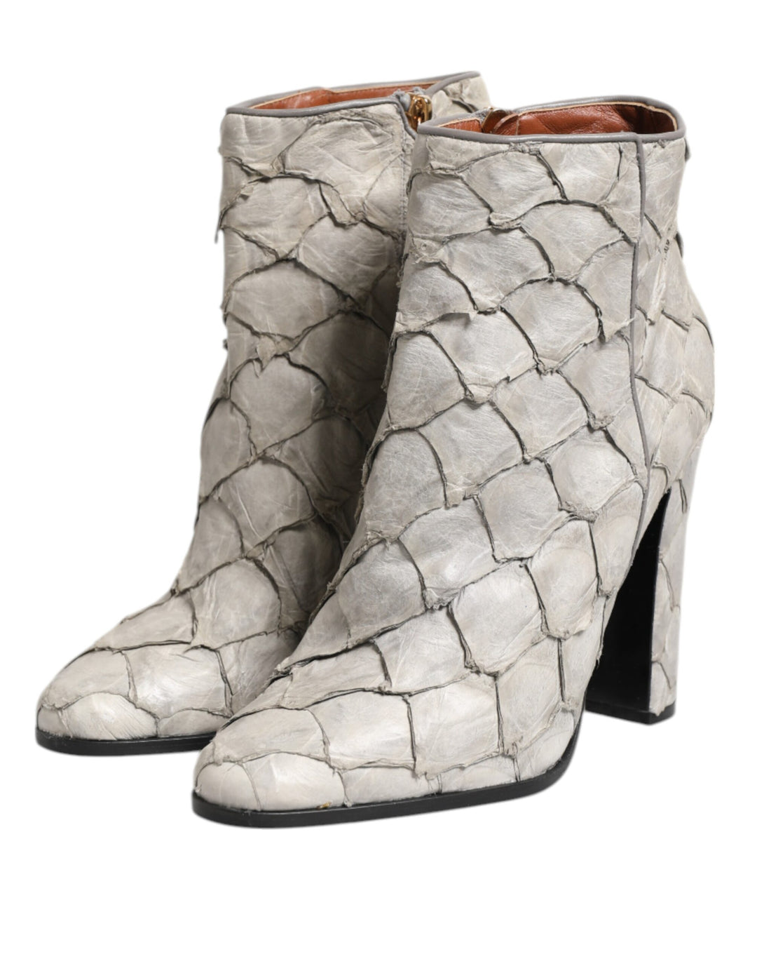 Dolce &amp; Gabbana Sample Sale Dolce &amp; Gabbana Off White Leather Heels Ankle Boots Shoes - | Designer outlet