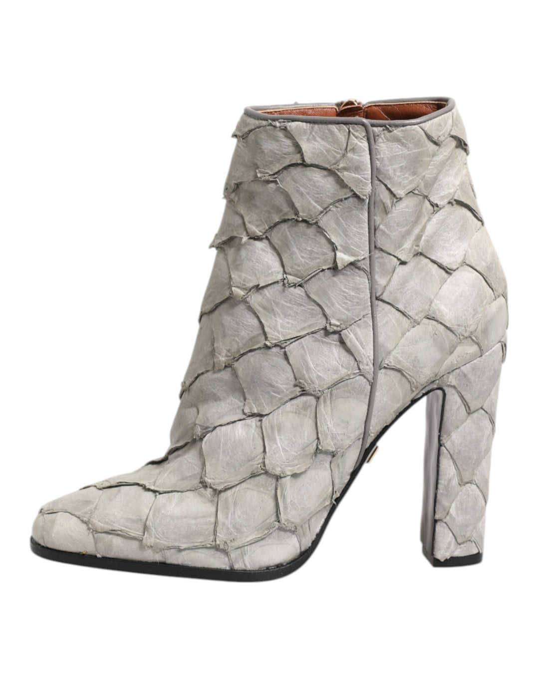 Dolce &amp; Gabbana Sample Sale Dolce &amp; Gabbana Off White Leather Heels Ankle Boots Shoes - | Designer outlet