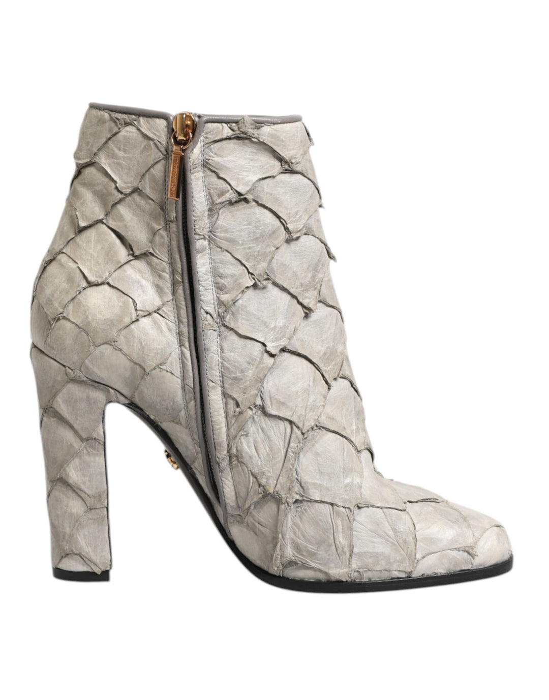 Dolce & Gabbana Sample Sale Dolce & Gabbana Off White Leather Heels Ankle Boots Shoes - | Designer outlet