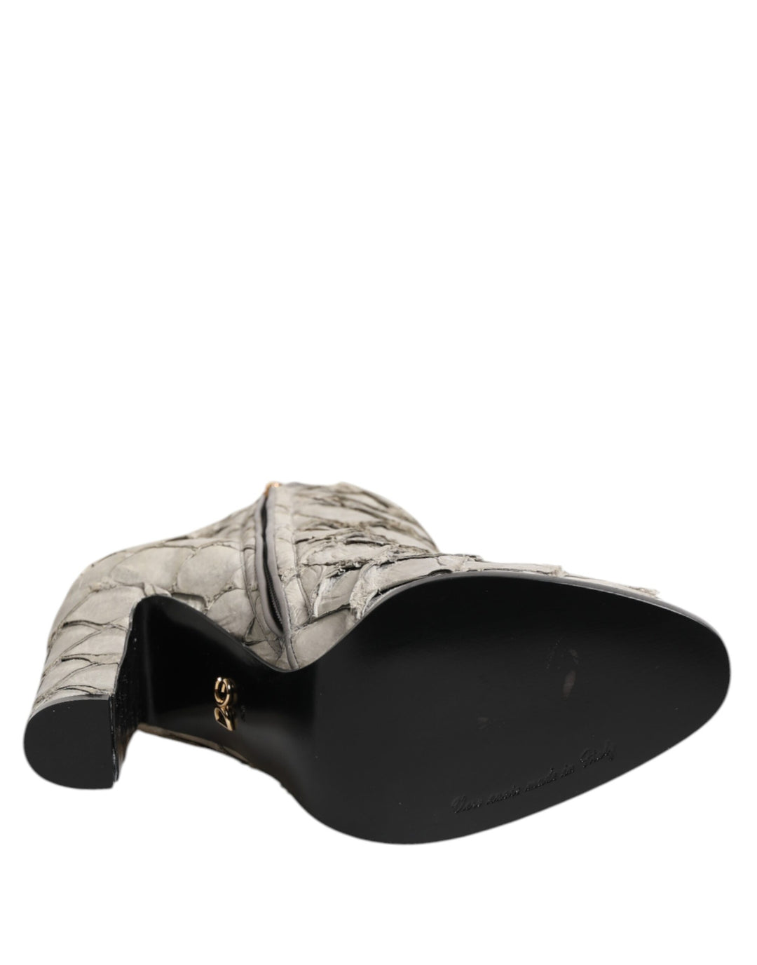Dolce &amp; Gabbana Sample Sale Dolce &amp; Gabbana Off White Leather Heels Ankle Boots Shoes - | Designer outlet