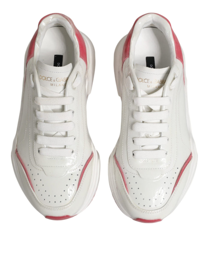 Dolce &amp; Gabbana White Pink Daymaster Low Top Sneakers Shoes by Dolce &amp; Gabbana outlet now on sale