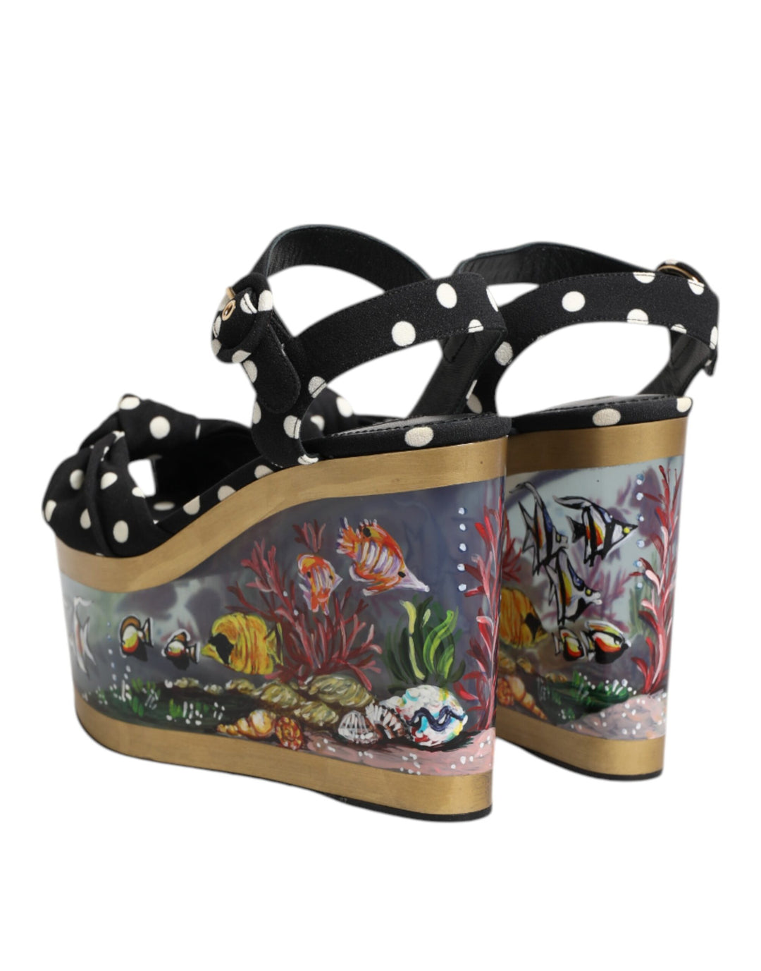 Dolce &amp; Gabbana Sample Sale Dolce &amp; Gabbana Multicolor Fish Polka Dot Wedge Sandals Shoes - | Designer outlet