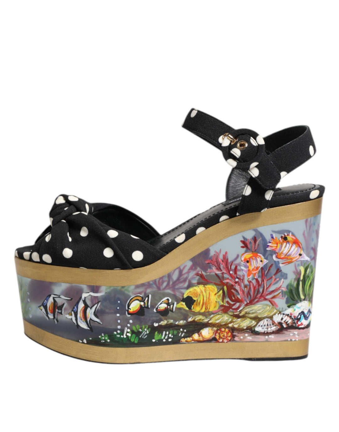Dolce &amp; Gabbana Sample Sale Dolce &amp; Gabbana Multicolor Fish Polka Dot Wedge Sandals Shoes - | Designer outlet