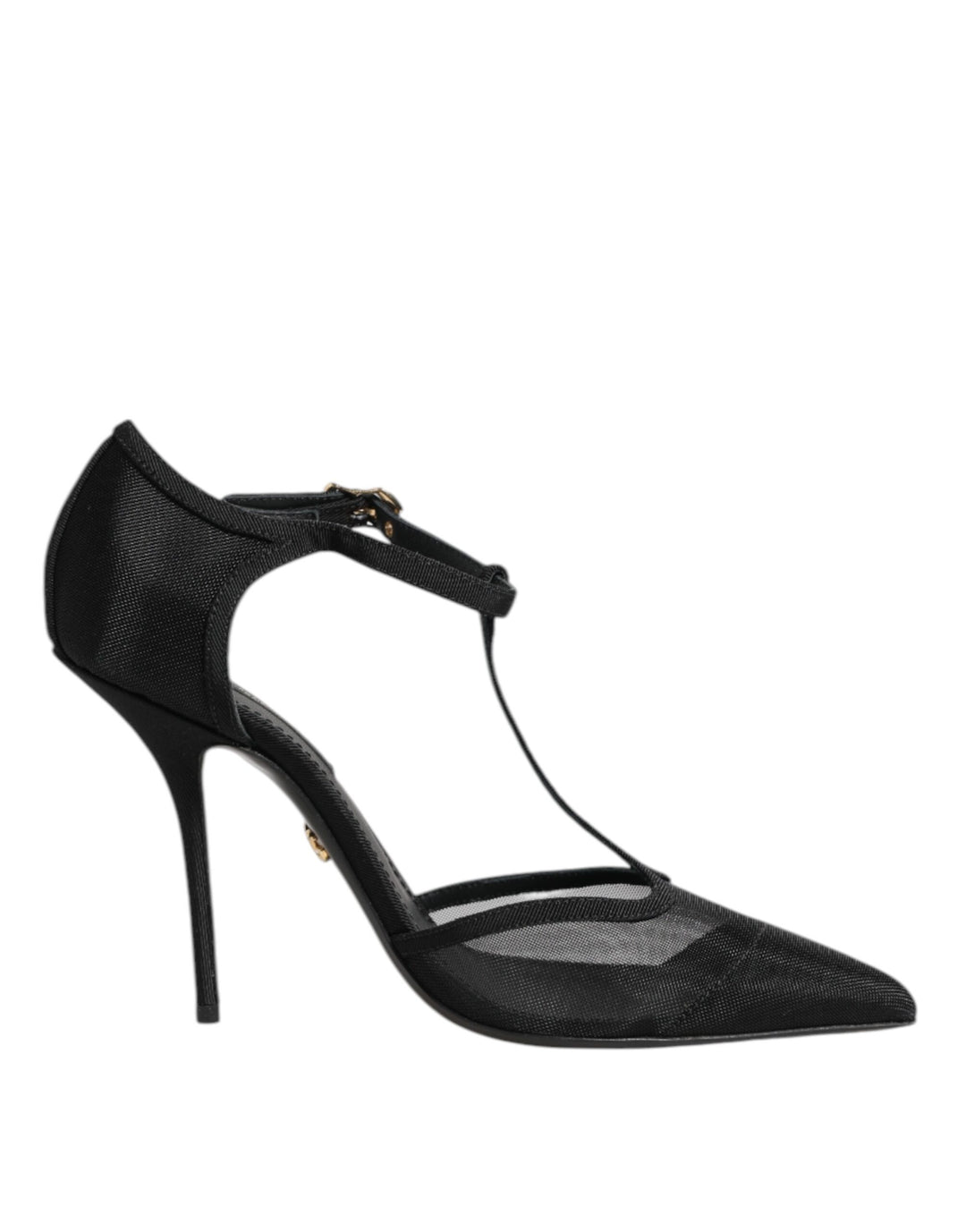 Dolce &amp; Gabbana Black Mesh T-strap Stiletto High Heels Shoes by Dolce &amp; Gabbana outlet now on sale