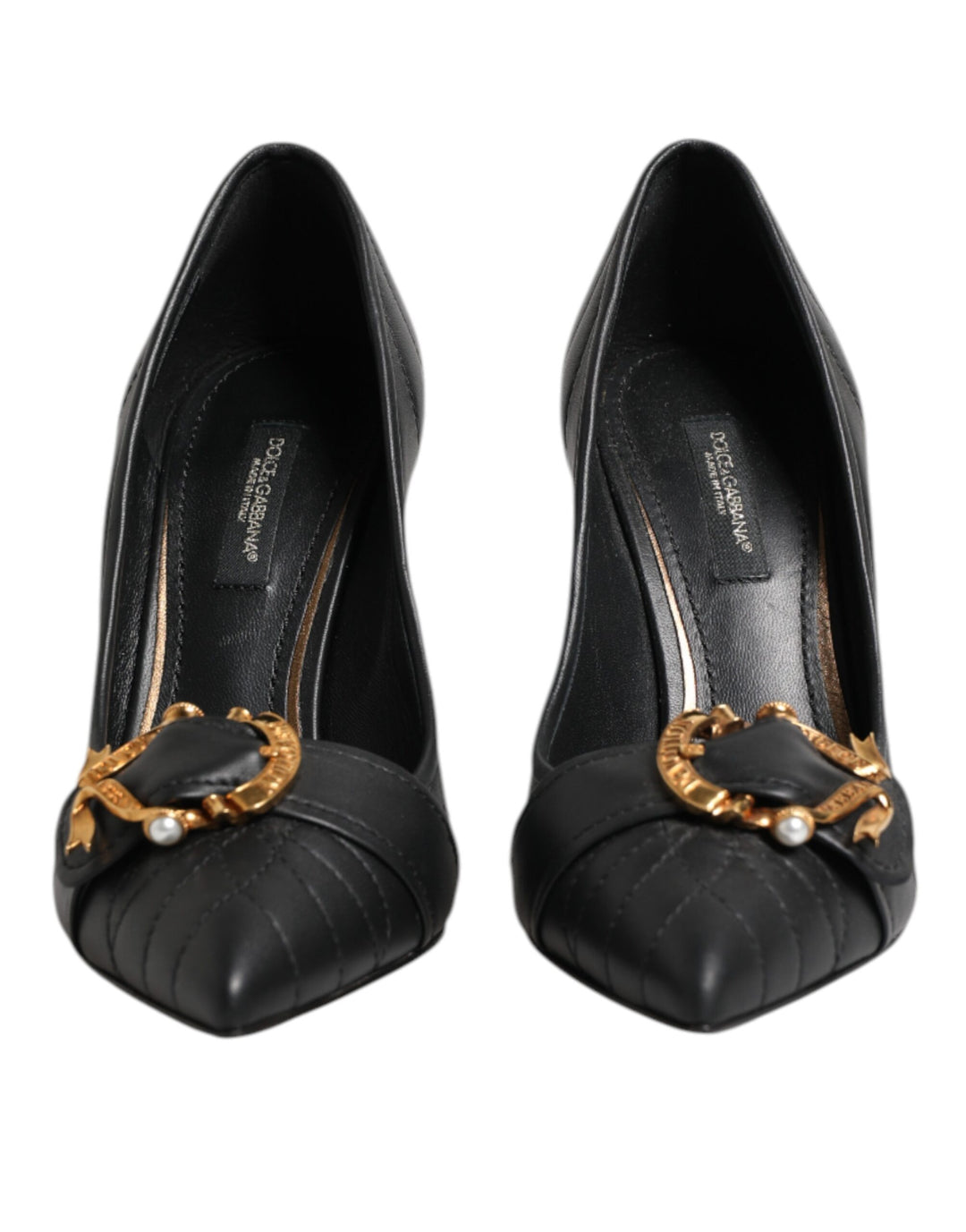 Dolce &amp; Gabbana Black Devotion Leather Heels Pumps Shoes by Dolce &amp; Gabbana outlet now on sale