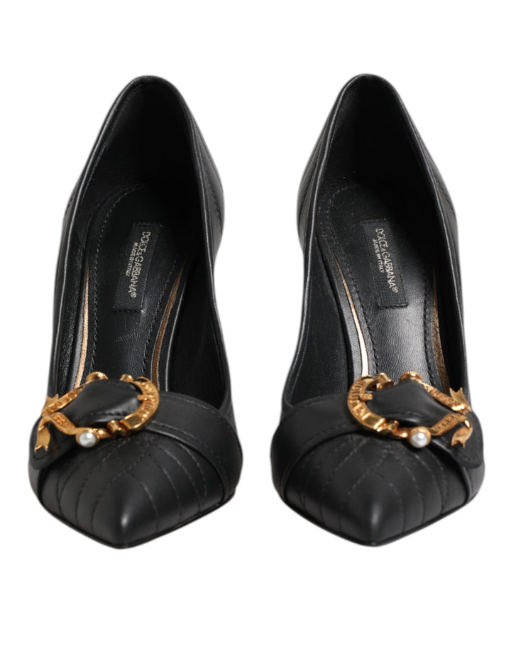 Dolce &amp; Gabbana Black Devotion Leather Heels Pumps Shoes by Dolce &amp; Gabbana outlet now on sale