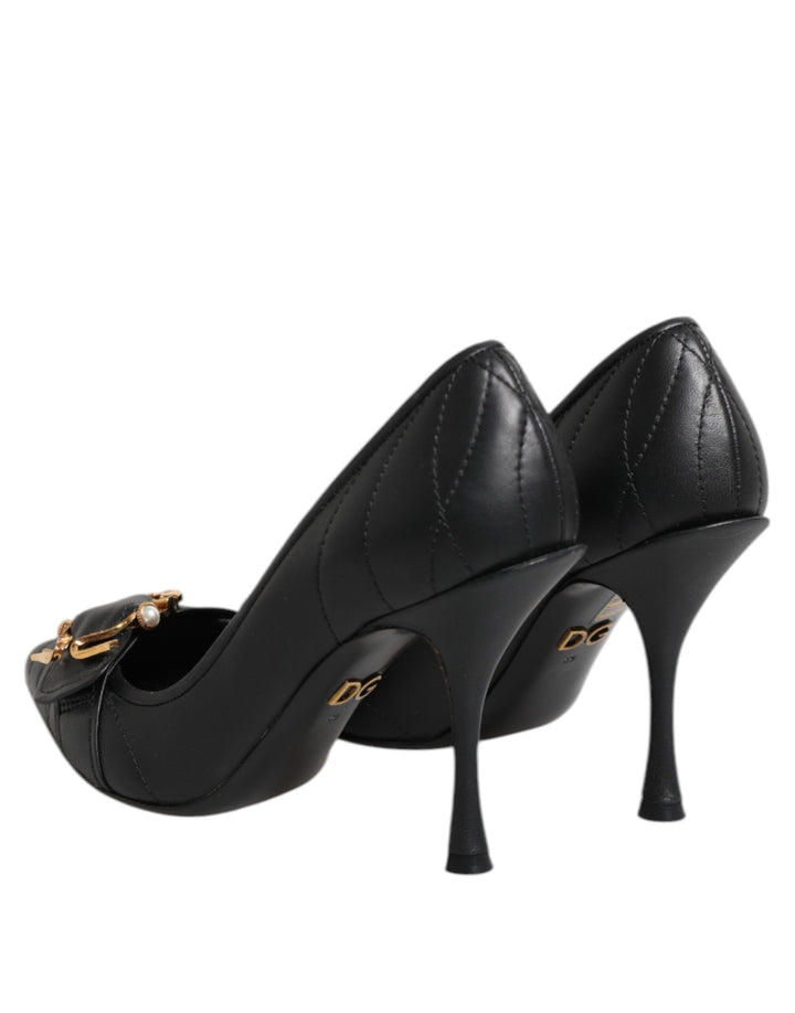 Dolce &amp; Gabbana Black Devotion Leather Heels Pumps Shoes by Dolce &amp; Gabbana outlet now on sale