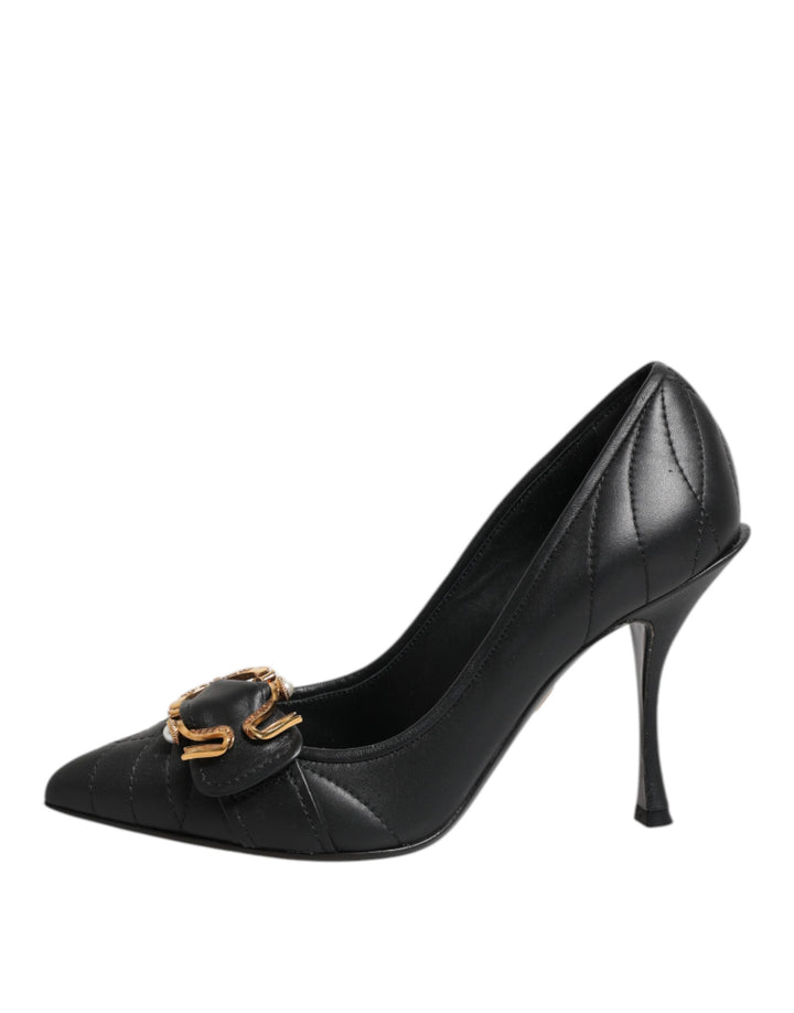 Dolce &amp; Gabbana Black Devotion Leather Heels Pumps Shoes by Dolce &amp; Gabbana outlet now on sale