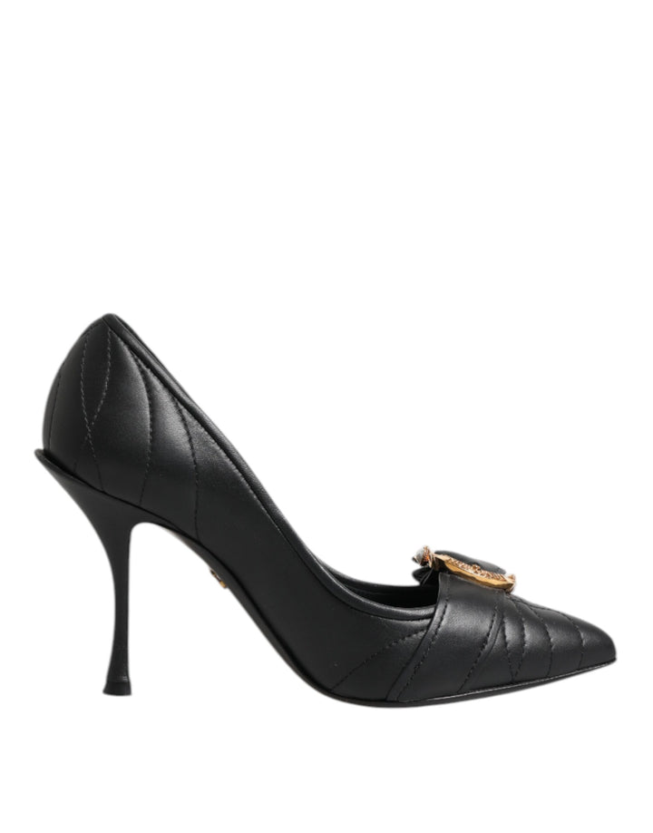 Dolce &amp; Gabbana Black Devotion Leather Heels Pumps Shoes by Dolce &amp; Gabbana outlet now on sale
