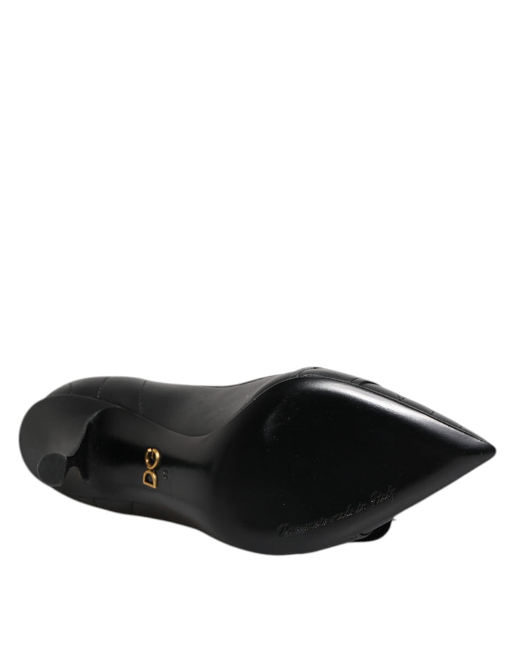 Dolce &amp; Gabbana Black Devotion Leather Heels Pumps Shoes by Dolce &amp; Gabbana outlet now on sale