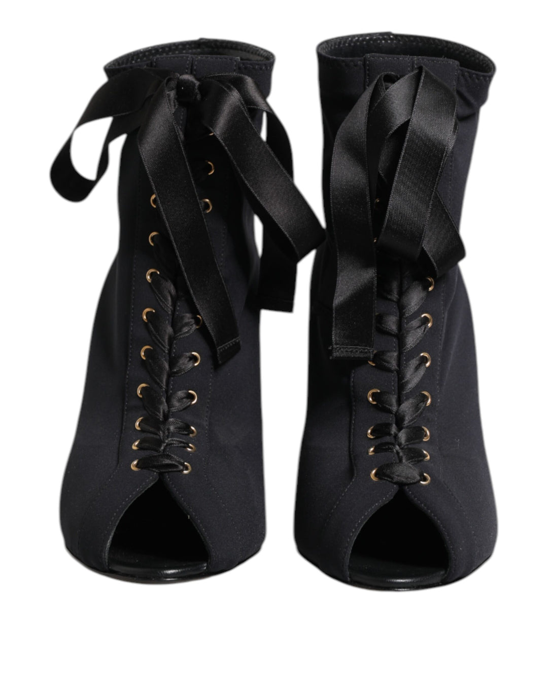 Dolce &amp; Gabbana Sample Sale Dolce &amp; Gabbana Black Stiletto Heels Lace Up Boots Shoes - | Designer outlet