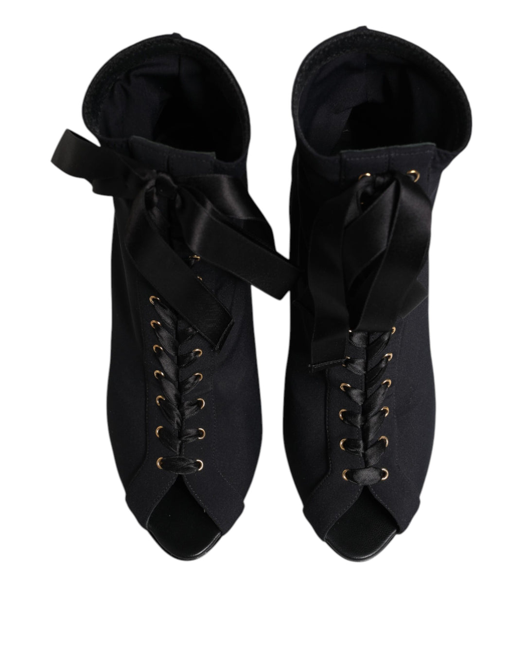 Dolce &amp; Gabbana Sample Sale Dolce &amp; Gabbana Black Stiletto Heels Lace Up Boots Shoes - | Designer outlet