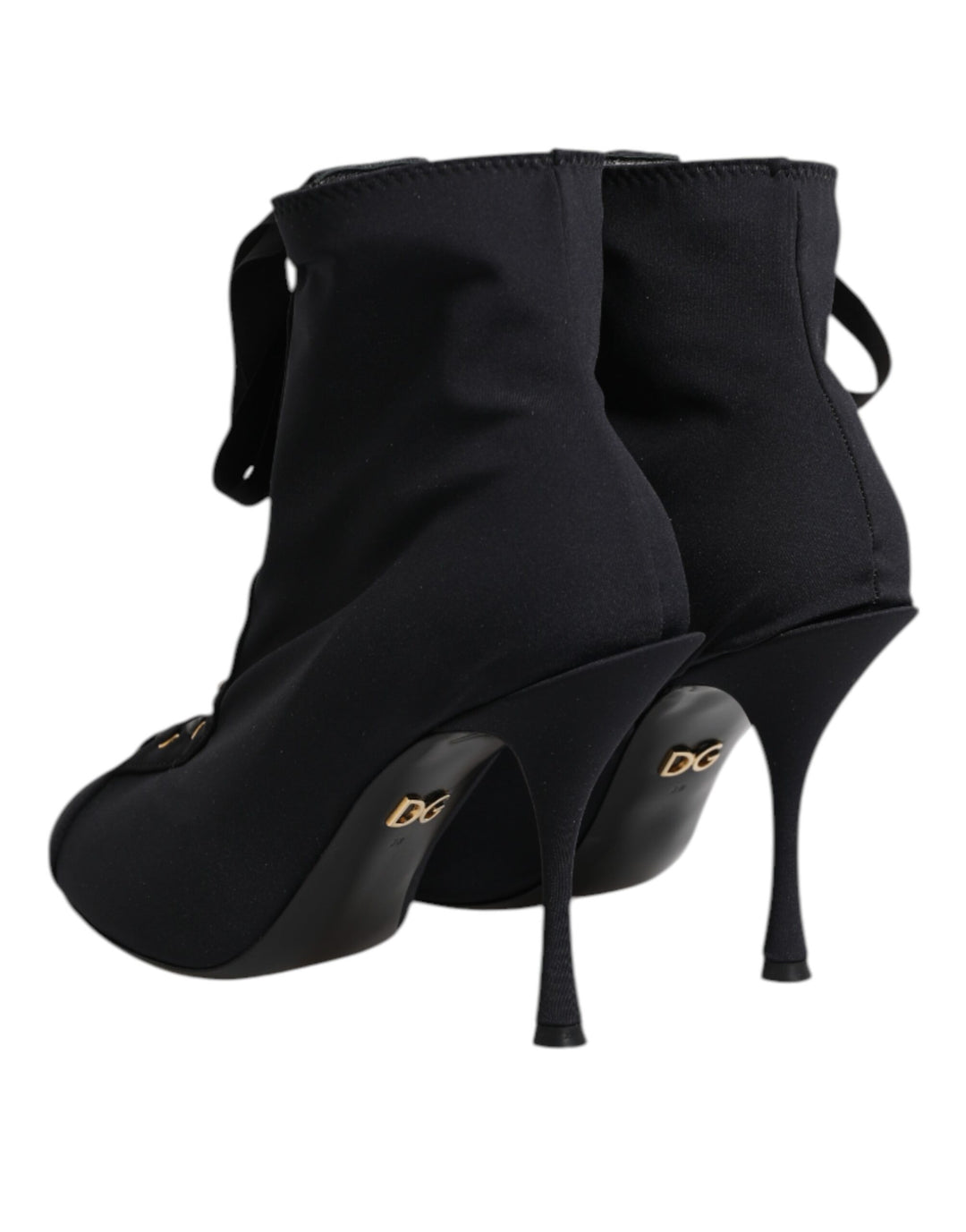 Dolce &amp; Gabbana Sample Sale Dolce &amp; Gabbana Black Stiletto Heels Lace Up Boots Shoes - | Designer outlet
