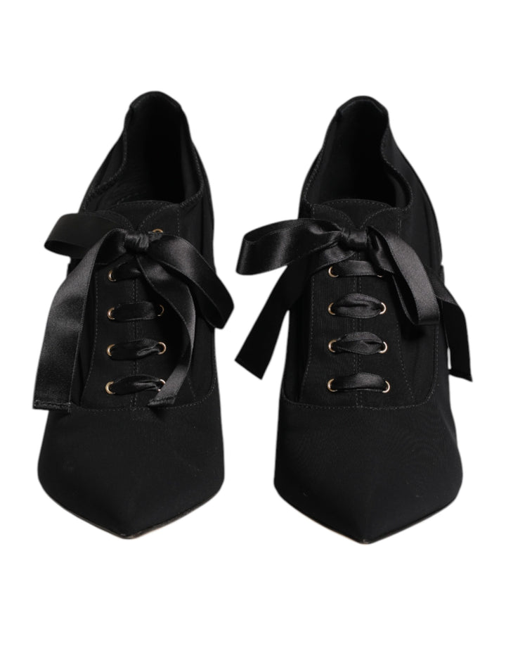 Dolce &amp; Gabbana Sample Sale Dolce &amp; Gabbana Black Lace Up Stiletto Heels Pumps Shoes - | Designer outlet