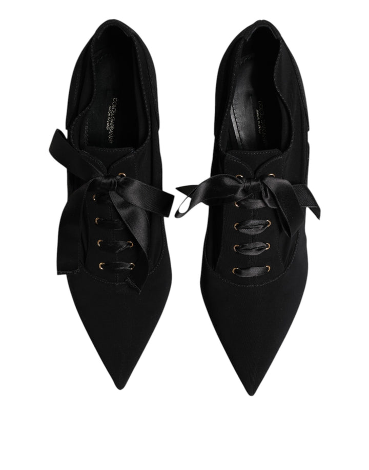 Dolce &amp; Gabbana Sample Sale Dolce &amp; Gabbana Black Lace Up Stiletto Heels Pumps Shoes - | Designer outlet