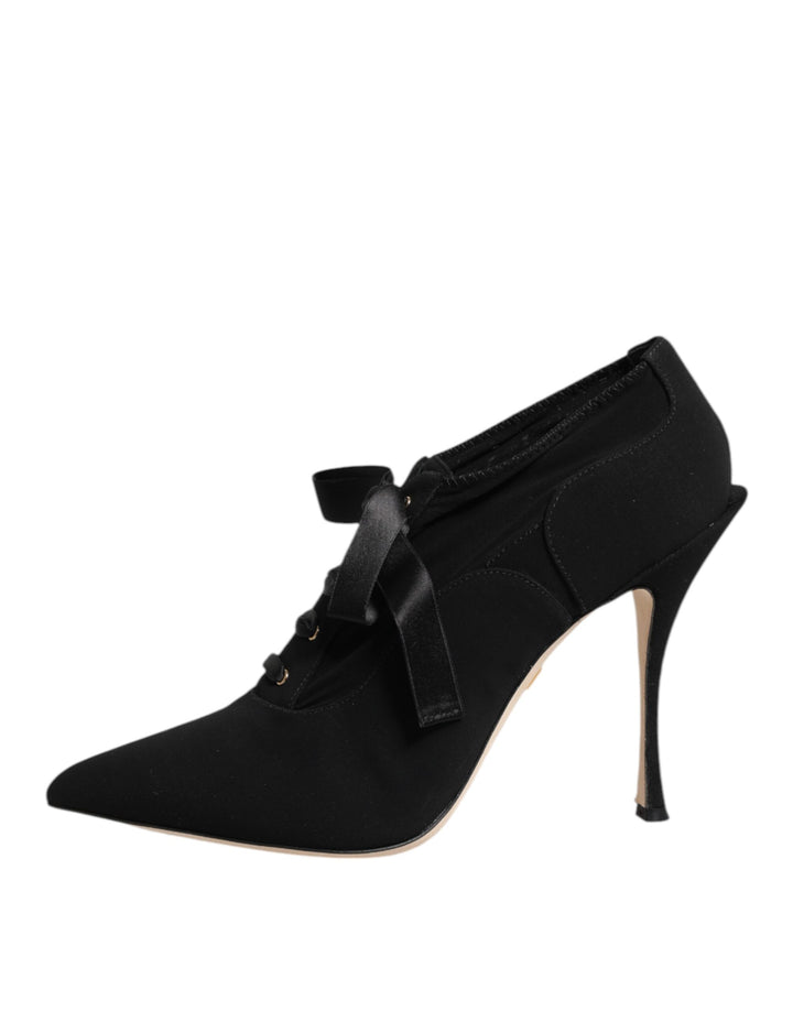 Dolce &amp; Gabbana Sample Sale Dolce &amp; Gabbana Black Lace Up Stiletto Heels Pumps Shoes - | Designer outlet