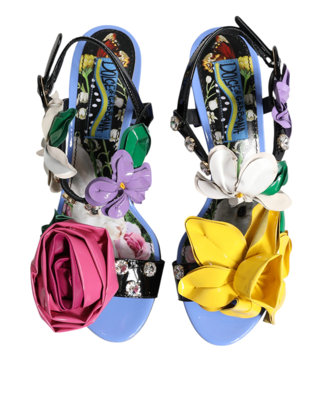 Dolce &amp; Gabbana Multicolor Floral Crystal KEIRA Sandals Shoes by Dolce &amp; Gabbana outlet now on sale