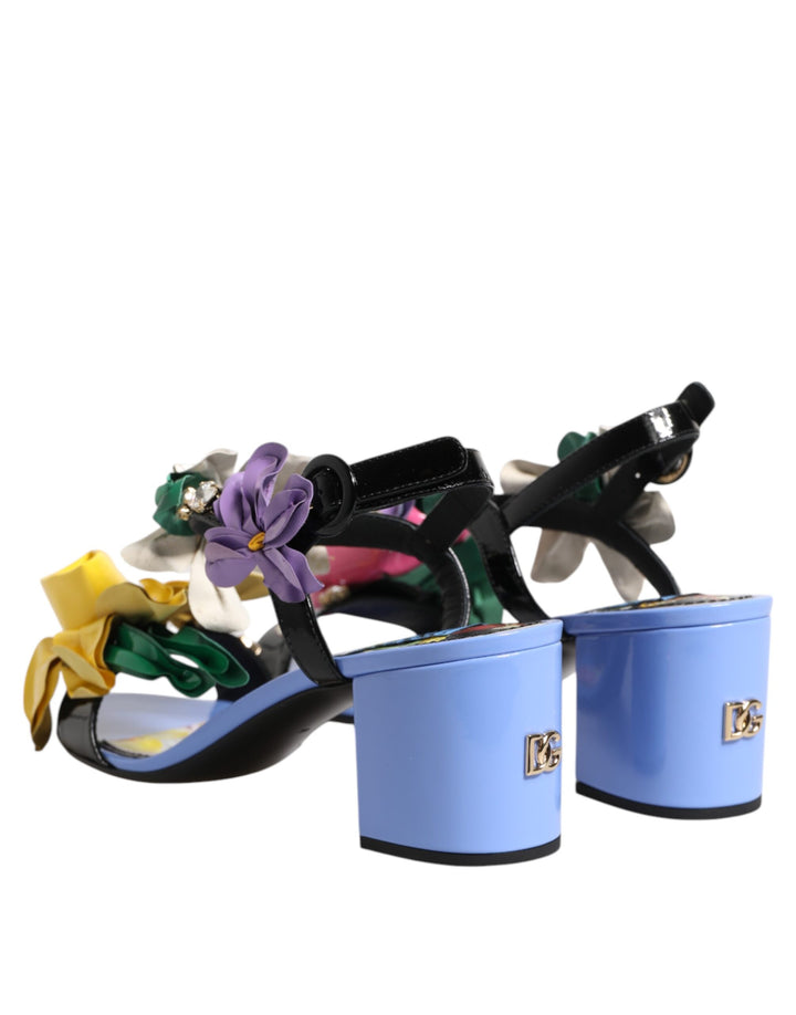 Dolce &amp; Gabbana Multicolor Floral Crystal KEIRA Sandals Shoes by Dolce &amp; Gabbana outlet now on sale