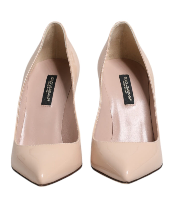 Dolce &amp; Gabbana Sample Sale Dolce &amp; Gabbana Beige Patent Leather Stiletto Heel Pumps Shoes - | Designer outlet