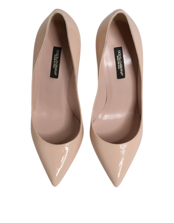 Dolce &amp; Gabbana Sample Sale Dolce &amp; Gabbana Beige Patent Leather Stiletto Heel Pumps Shoes - | Designer outlet