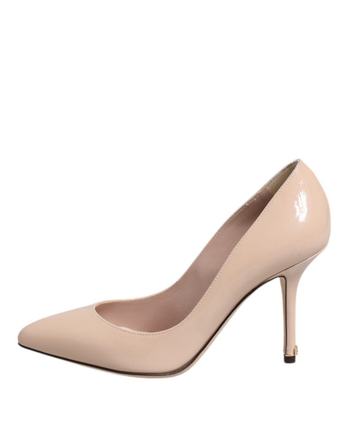 Dolce &amp; Gabbana Sample Sale Dolce &amp; Gabbana Beige Patent Leather Stiletto Heel Pumps Shoes - | Designer outlet