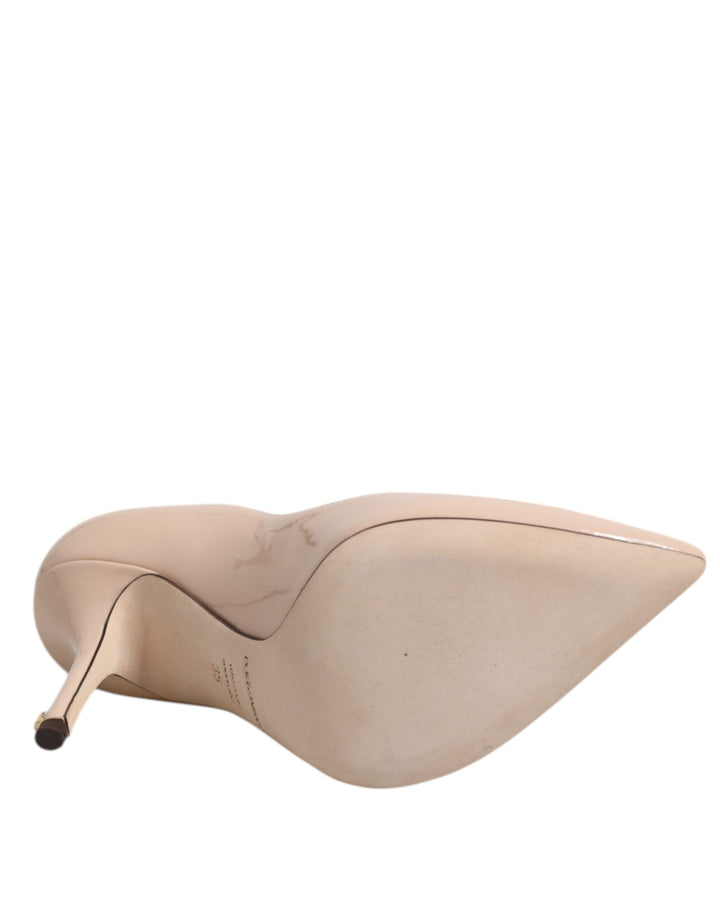 Dolce &amp; Gabbana Sample Sale Dolce &amp; Gabbana Beige Patent Leather Stiletto Heel Pumps Shoes - | Designer outlet