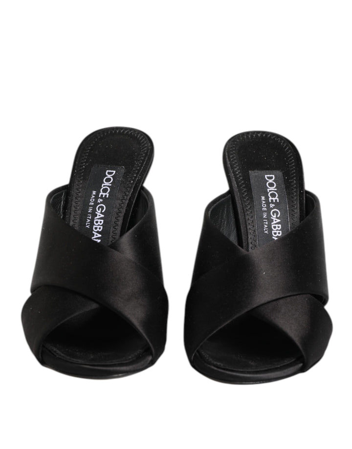 Dolce & Gabbana Black Keira Baroque High Heel Sandals Shoes