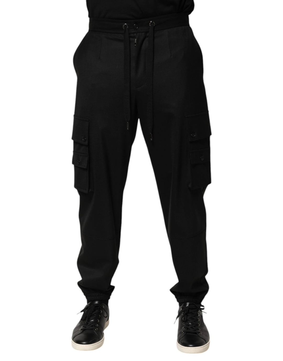 Dolce &amp; Gabbana Sample Sale Dolce &amp; Gabbana Solid Black Cargo Jogger Men Sweatpants Pants - | Designer outlet