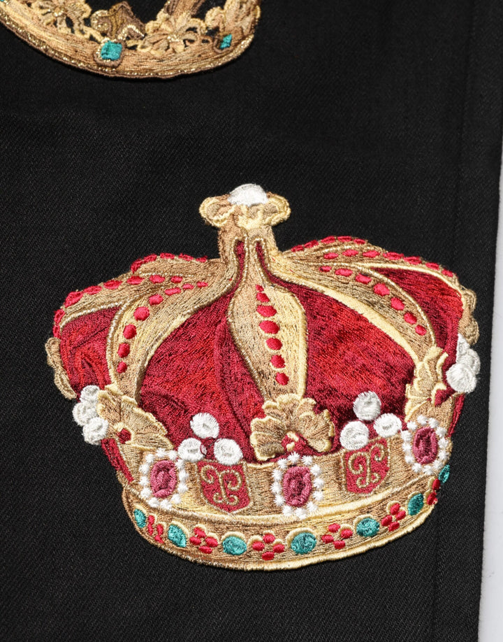 Dolce & Gabbana Black Baroque Royal Men Dress Trouser Pants