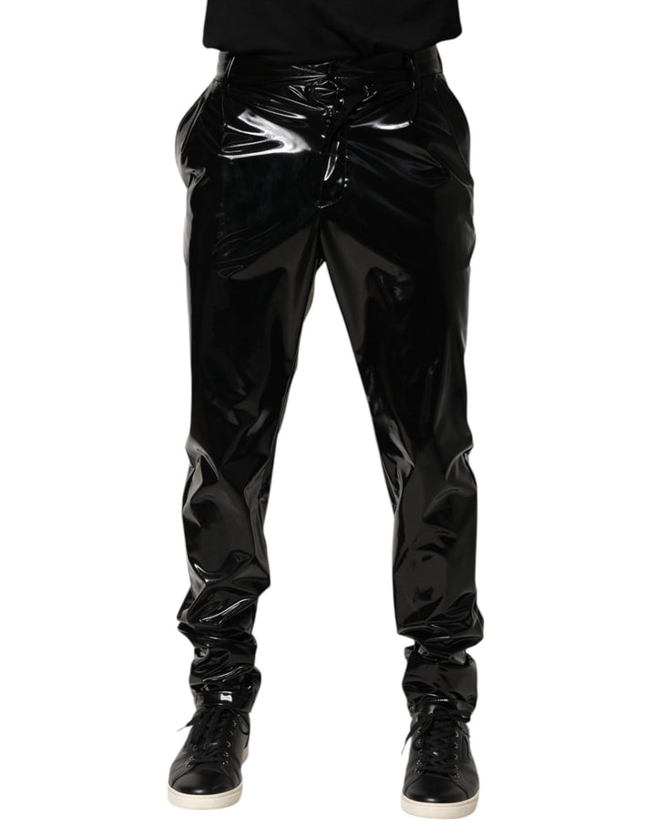 Dolce &amp; Gabbana Sample Sale Dolce &amp; Gabbana Black Polyester Mid Waist Men Trouser Pants - | Designer outlet