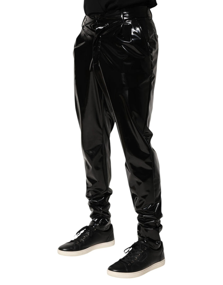 Dolce &amp; Gabbana Sample Sale Dolce &amp; Gabbana Black Polyester Mid Waist Men Trouser Pants - | Designer outlet
