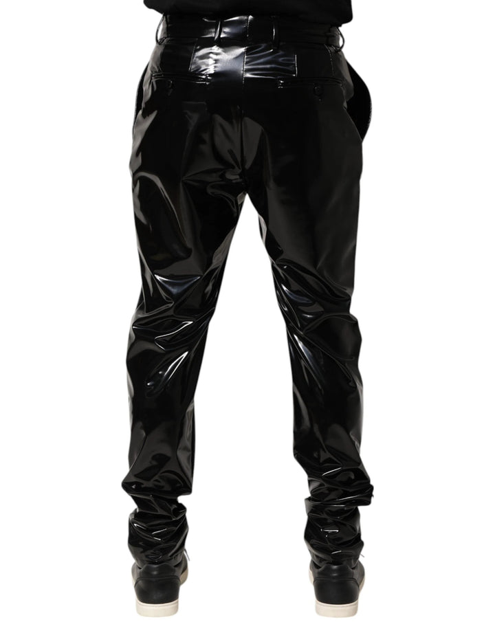 Dolce &amp; Gabbana Sample Sale Dolce &amp; Gabbana Black Polyester Mid Waist Men Trouser Pants - | Designer outlet