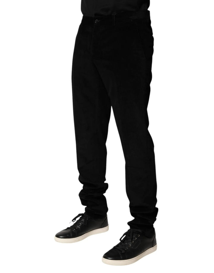 Dolce &amp; Gabbana Sample Sale | Dolce &amp; Gabbana Black Cotton Men Dress Formal Trouser Pants - | Designer outlet
