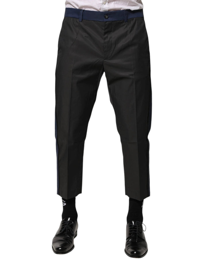 Dolce &amp; Gabbana Sample Sale Dolce &amp; Gabbana Gray Blue Cotton 3/4 Chinos Crop Trouser Pants - | Designer outlet