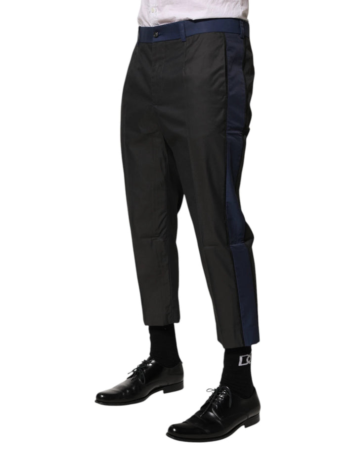 Dolce &amp; Gabbana Sample Sale Dolce &amp; Gabbana Gray Blue Cotton 3/4 Chinos Crop Trouser Pants - | Designer outlet