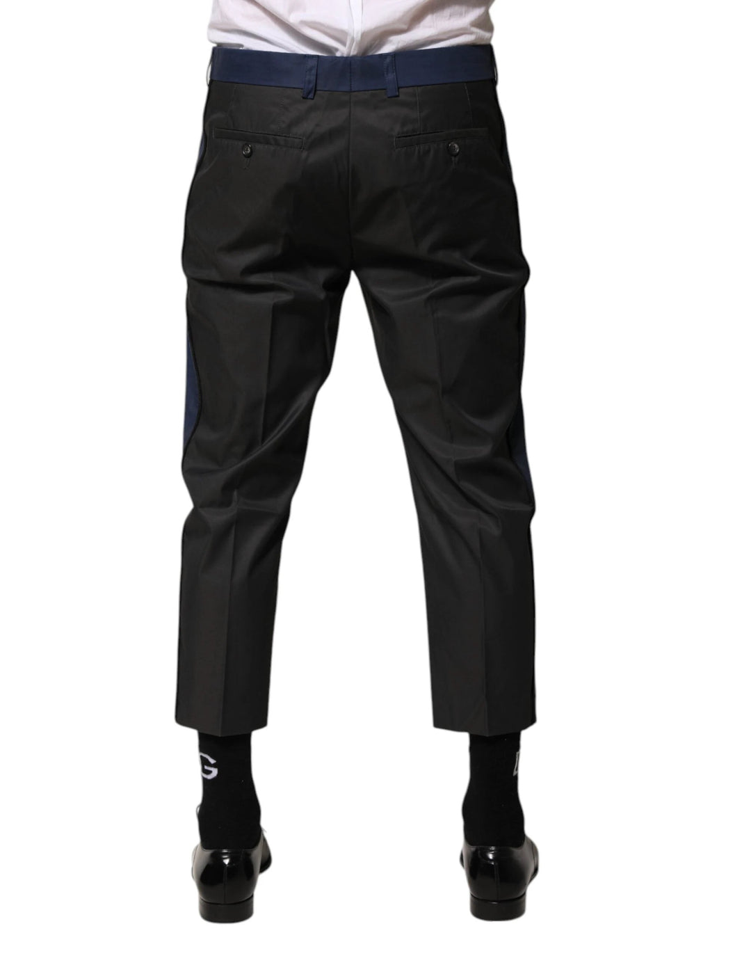 Dolce &amp; Gabbana Sample Sale Dolce &amp; Gabbana Gray Blue Cotton 3/4 Chinos Crop Trouser Pants - | Designer outlet