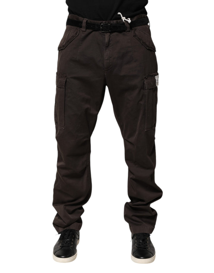 Dolce &amp; Gabbana Brown Cotton Stretch Cargo Men Trouser Pants by Dolce &amp; Gabbana outlet now on sale