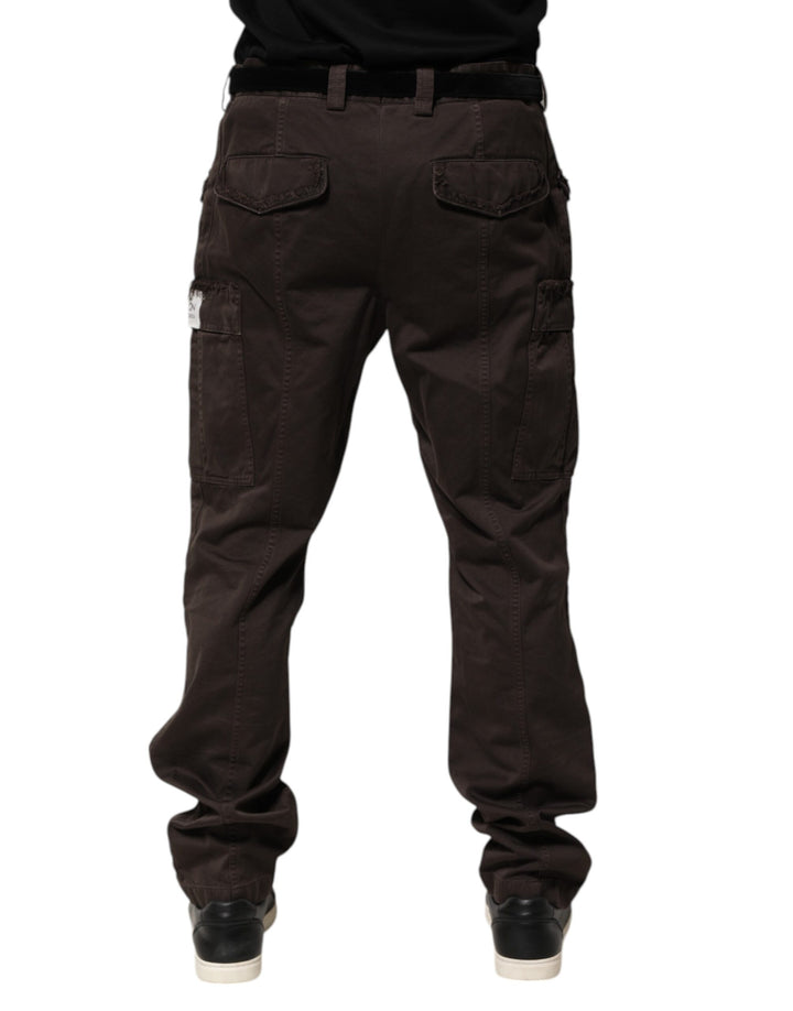 Dolce &amp; Gabbana Sample Sale Dolce &amp; Gabbana Brown Cotton Stretch Cargo Men Trouser Pants - | Designer outlet